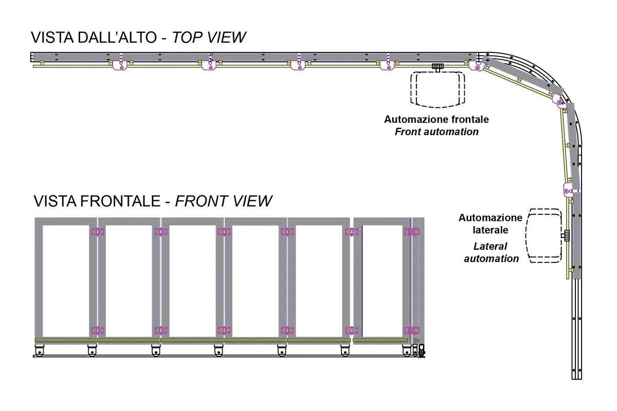3403 ROLA FIXA din kit-ul POARTA CULISANTA CURBATA / ARTICULATA IBFM Italia