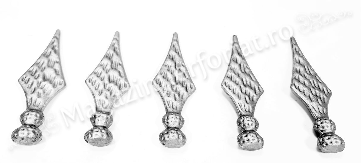 40.120 Varf de gard model "LANCE CU 2 BILE" turnat din OTEL cu H.175mm L.55mm cu baza D.30mm