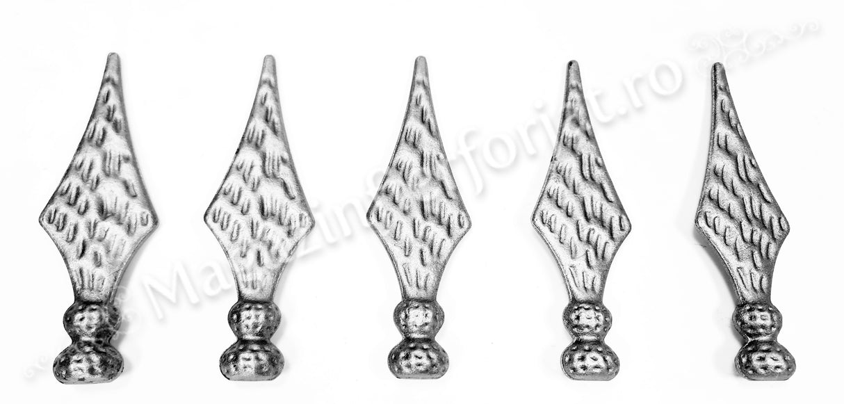 40.120 Varf de gard model "LANCE CU 2 BILE" turnat din OTEL cu H.175mm L.55mm cu baza D.30mm