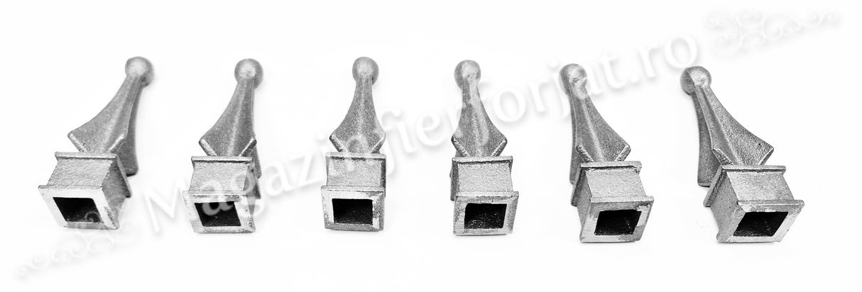40.536 Varf turnat H.105mm cu baza la interior gaura de 17x17mm si la exterior 27x27mm