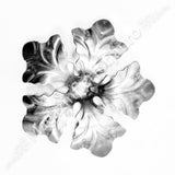 50.040 Floare amprentata cu 5 petale disponibila in 3 dimensiuni D.85mm/D.110mm/D.133mm din tabla decapata grosime 1.3mm