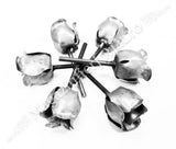 50.103.01 Trandafir din fier cu petale din tabla ambutisata de 0.5mm cu H.45mm si codita de 70mm