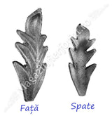 51.101.01 Frunza model STEJAR turnata din OTEL cu H.120mm x L.40mm si grosime 4mm