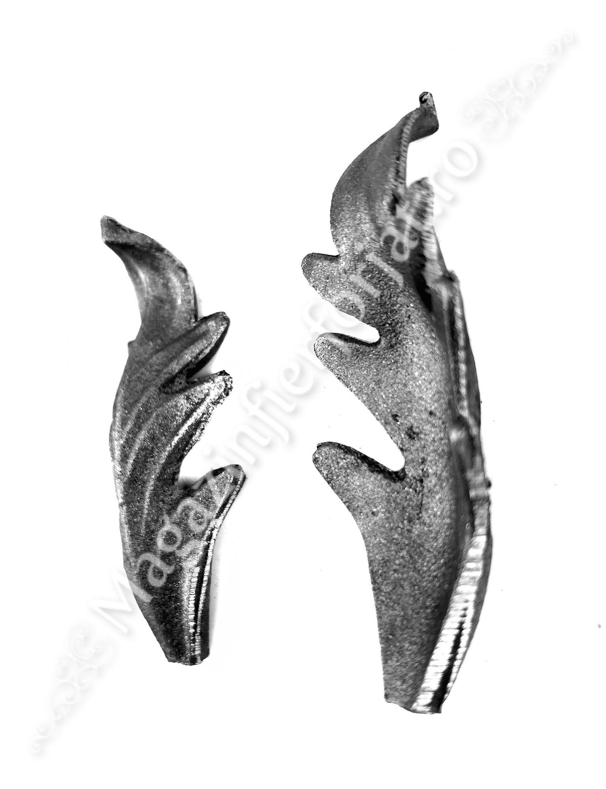 51.101.01 Frunza model STEJAR turnata din OTEL cu H.120mm x L.40mm si grosime 4mm