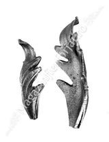 51.101.01 Frunza model STEJAR turnata din OTEL cu H.120mm x L.40mm si grosime 4mm
