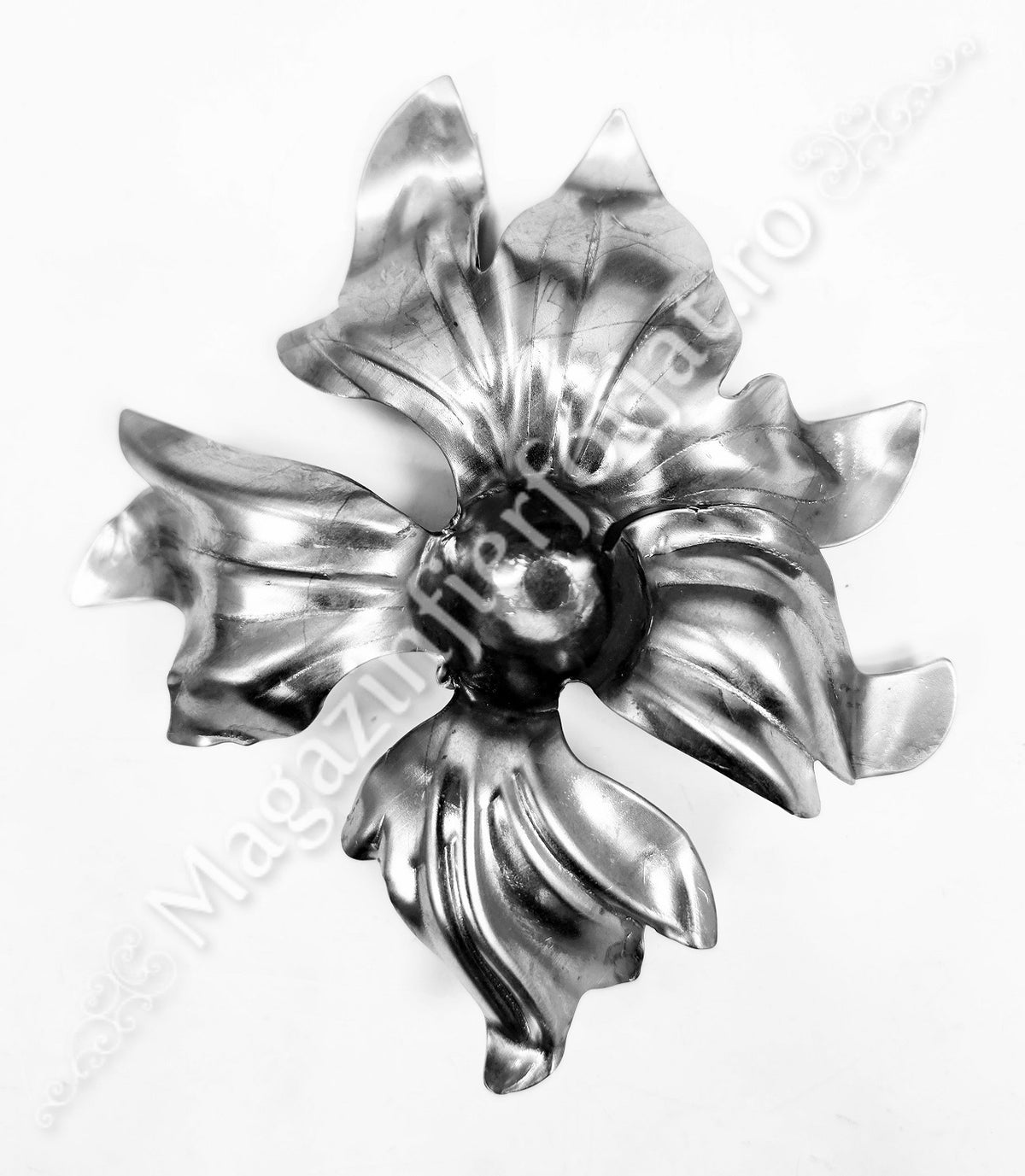 51.235 Floare ORHIDEE ambutisata asimetrica 135x135mm din tabla grosime 1.2mm