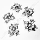 51.235 Floare ORHIDEE ambutisata asimetrica 135x135mm din tabla grosime 1.2mm