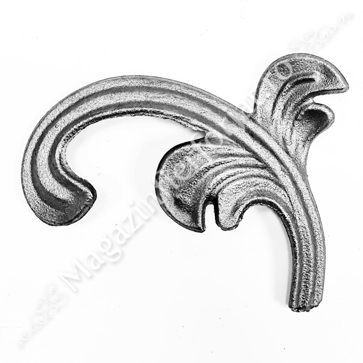 52.003 Frunza turnata din OȚEL H.95mm L.105mm grosime 3mm model de partea Stânga