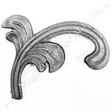 52.004 Frunza turnata din OȚEL H.95mm L.105mm grosime 3mm model de partea Dreapta