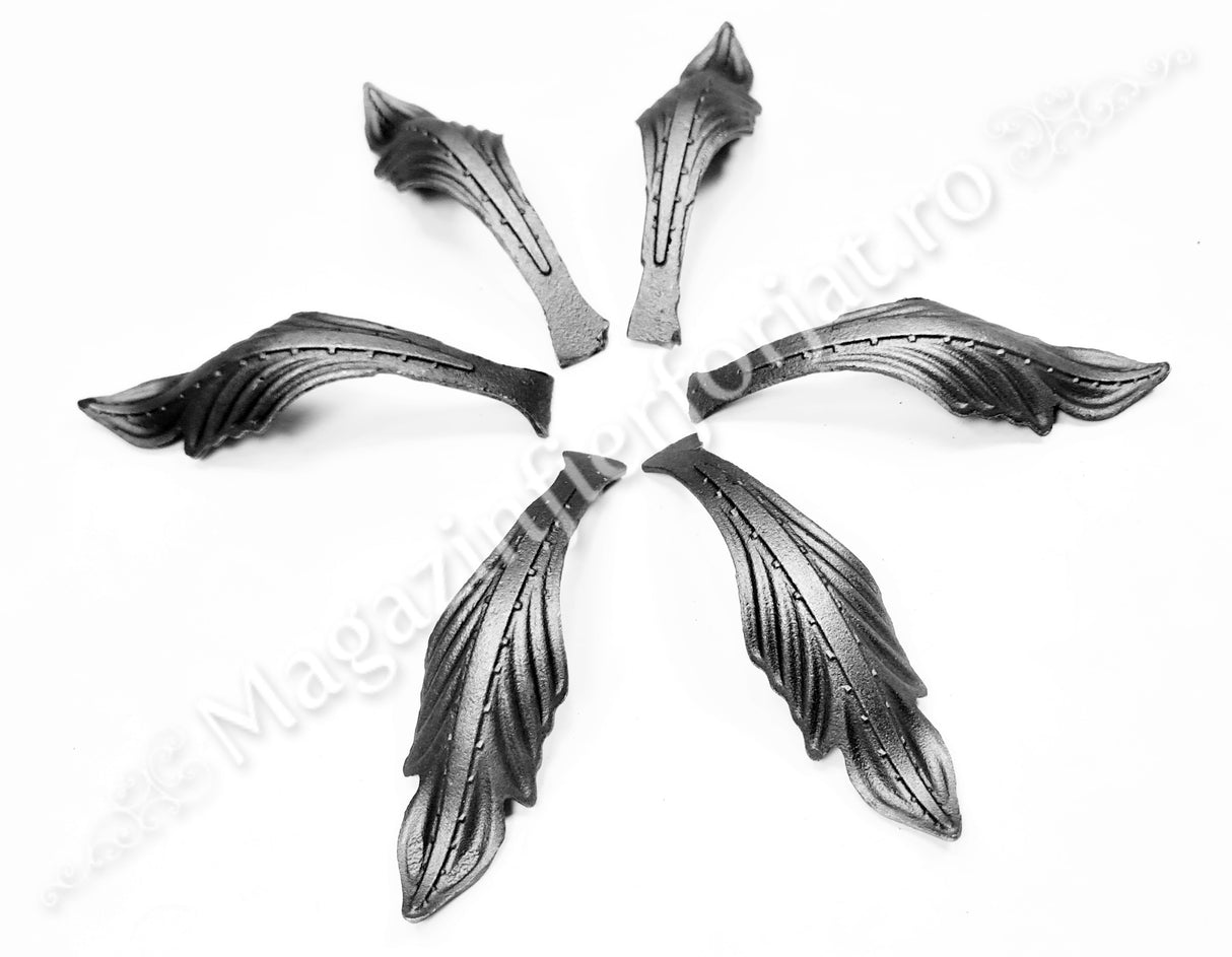 52.043.01 Frunza turnata din aliaj oțel-fontă cu H.190mm x L.55mm cu grosimea de 4mm