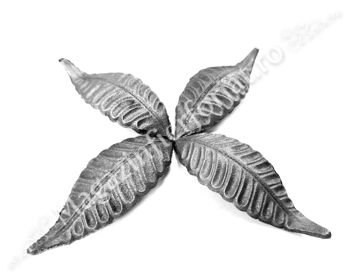 52.043.03 Frunza model LAUR turnata din OTEL cu H.115mm x L.42mm si grosime 4mm
