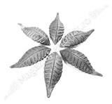 52.043.03 Frunza model LAUR turnata din OTEL cu H.115mm x L.42mm si grosime 4mm