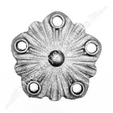 52.136 Floare turnata din aliaj oțel-fontă D.100mm cu 5 gauri, grosime 3.5mm