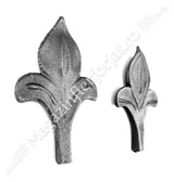 52.140.01 Frunza - Varf model CRIN turnata din OTEL cu H.130mm x L.80mm si baza 12x12mm