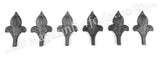 52.140.01 Frunza - Varf model CRIN turnata din OTEL cu H.130mm x L.80mm si baza 12x12mm