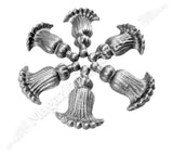 52.141 Floare model CLOPOTEL turnata din OTEL cu H.95mm x L.65mm si grosime 4mm