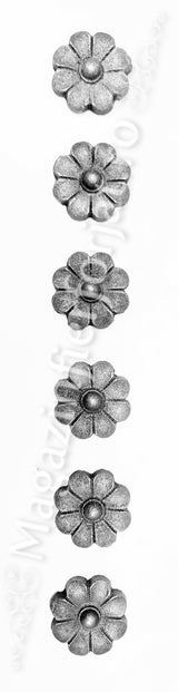 52.143 Floare turnata din aliaj oțel-fontă D.45mm cu 8 petale, grosime 4/10mm