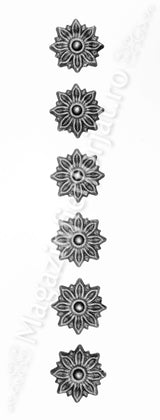52.300 Floare turnata din aliaj oțel-fontă D.90mm cu 8 petale, grosime 6/10mm