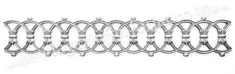 55.031 Ornament model CERCURI 870x155mm turnat din aliaj sudabil fier-fonta