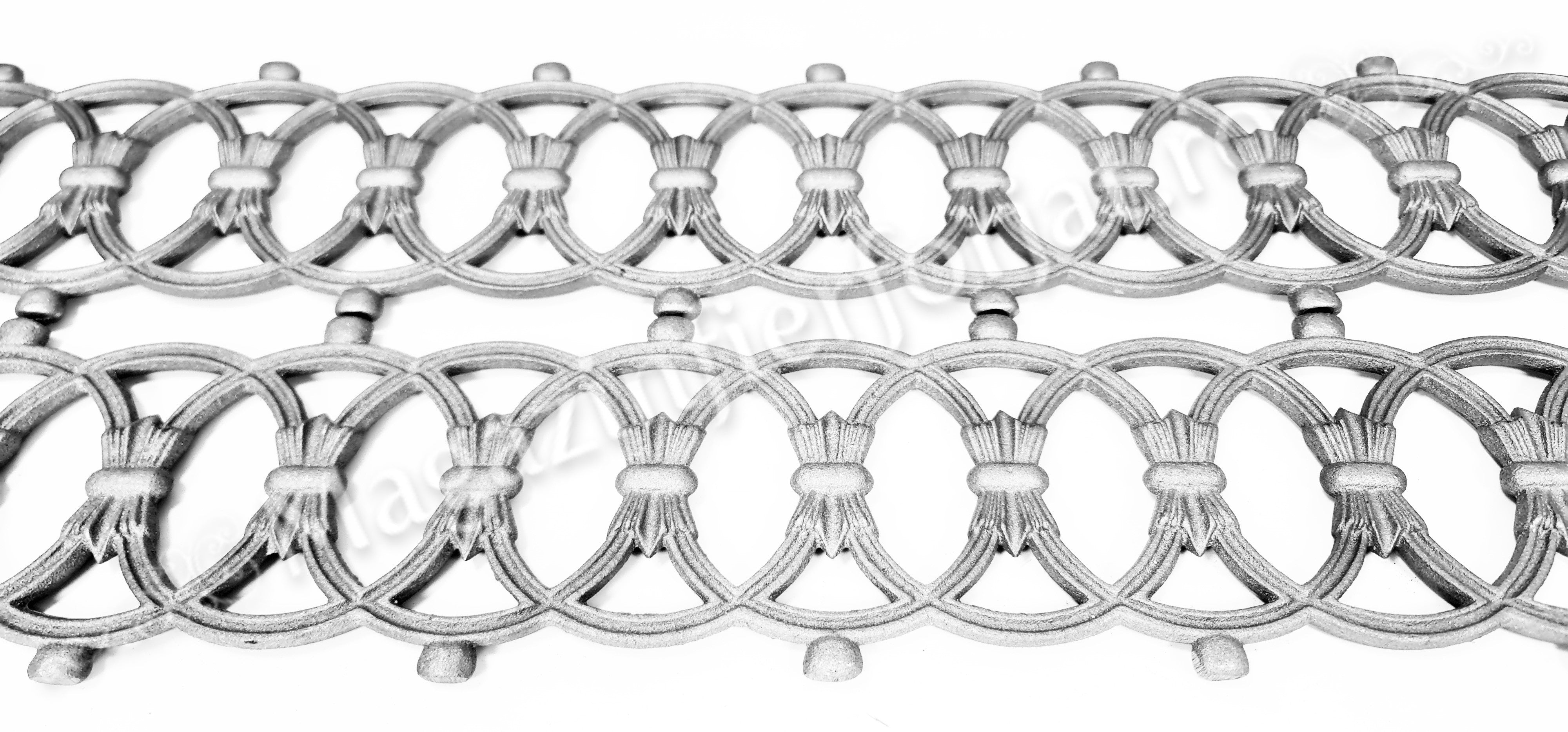 55.031 Ornament model CERCURI 870x155mm turnat din aliaj sudabil