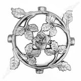 55.053 Medalion ROZETA cu trandafiri si frunze 210x210mm turnat din aliaj fier-fonta sudabil