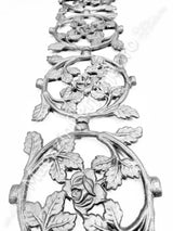 55.053 Medalion ROZETA cu trandafiri si frunze 210x210mm turnat din aliaj fier-fonta sudabil