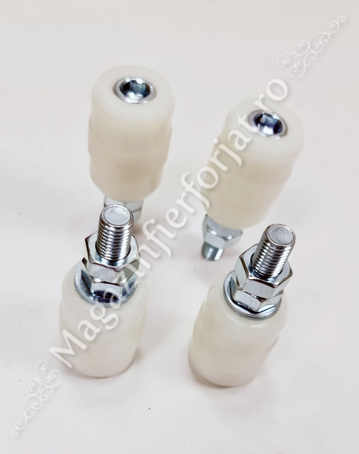 60.040.05W Rola de ghidaj din teflon alb D.40mm H.60mm pentru poarta culisanta