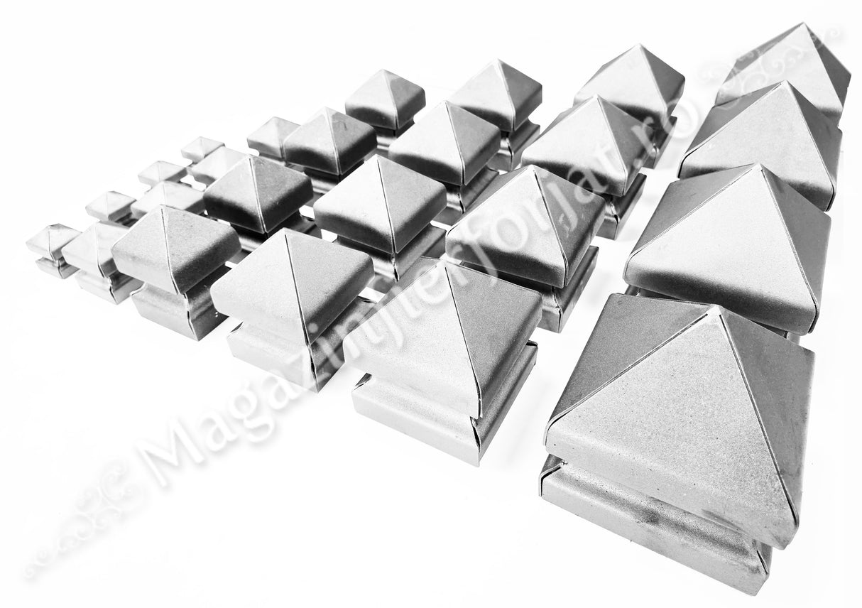 62.104 Capac PIRAMIDAL INALT - SUDAT PARTIAL cu 6 dimensiuni: 40x40mm / 60x60mm / 80x80mm / 100x100mm / 120x120mm / 150x150mm pentru stalpii de Gard sau Porti