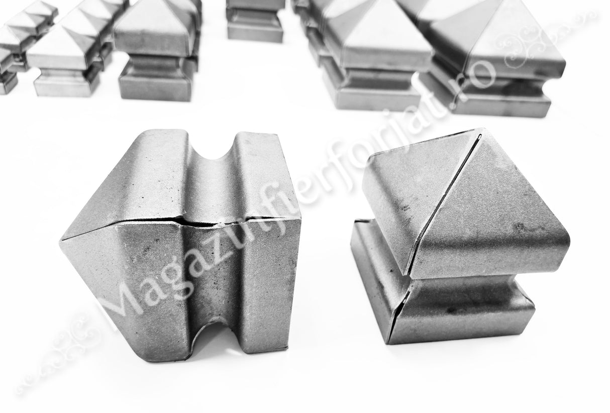 62.104 Capac PIRAMIDAL INALT - SUDAT PARTIAL cu 6 dimensiuni: 40x40mm / 60x60mm / 80x80mm / 100x100mm / 120x120mm / 150x150mm pentru stalpii de Gard sau Porti
