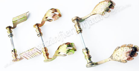 63.005 Set manere din fier forjat Zincate GALBEN 160x85mm pentru porti sau usi pietonale 