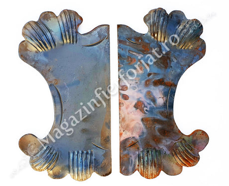 63.122 Placa de mascare pentru poarta 330x180mm din tabla forjata de 3mm pt. partea Dreapta