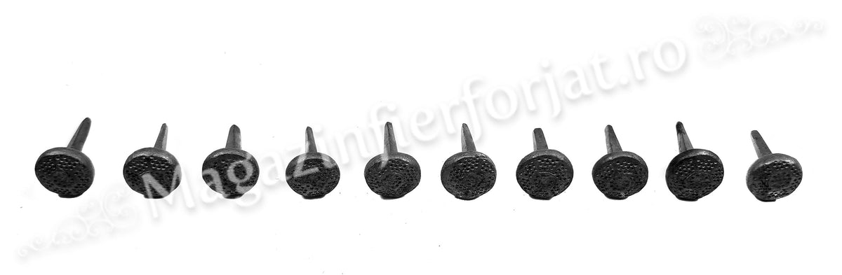 64.023.01 NIT forjat decorativ pentru LEMN cu capul rotund D.20mm si cui 5x30mm