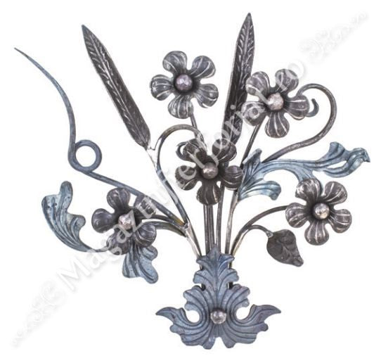 696/3 Panou floral forjat manual cu frunze si flori 400x430mm de la Arteferro Italia
