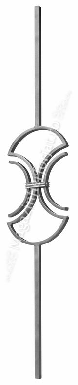GD187/1 Balustru vertical cu semicercuri din colectia Gonzato Design 14x8mm H.1000mm L.190mm