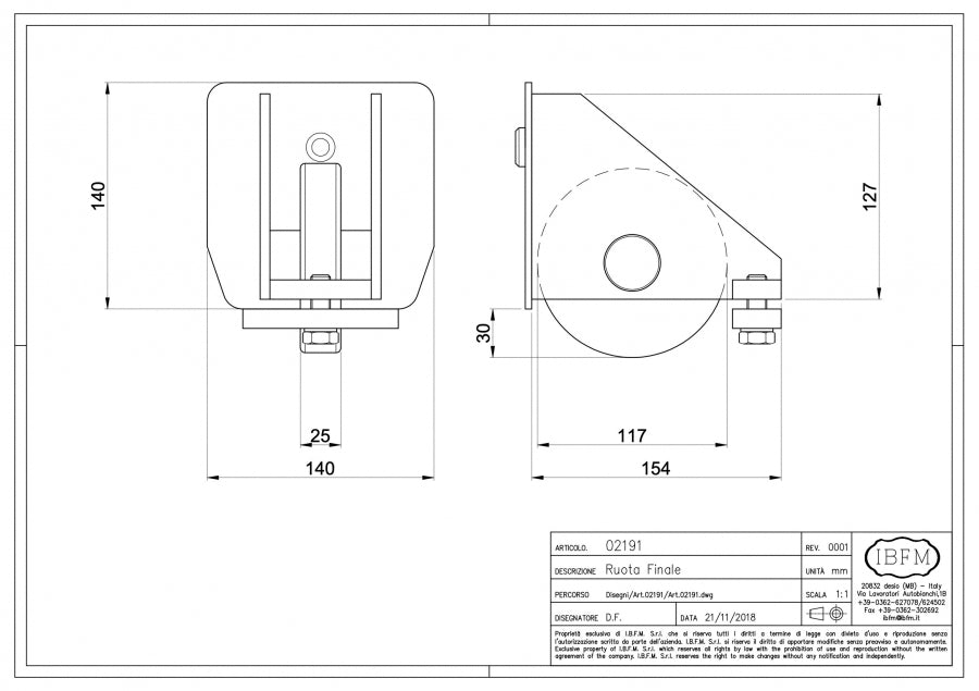 KIT poarta culisanta AUTOPORTANTA 2190 IBFM ITALIA, 2.000KG greutatea maxima a portii si o deschidere de maxim 15ML