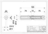 Balama cu ARC forma de LACRIMA cu frecare pe INEL ALAMA D.22mm H.165mm IBFM ITALIA