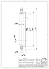 Rola de ghidaj lateral INALTA din teflon D.41mm H.245mm cu SUPORT metalic de la IBFM Italia, pentru poarta culisanta cu arcada superioara semirotunda