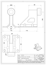 Opritor de poarta culisanta H.100mm, cu amortizor de cauciuc, aplicabil pe beton si peste sina de culisare, IBFM Italia