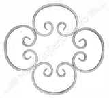 UNV40.24 Ornament "C" Neted sau Amprentat 250x180mm 12x12mm fier plin forjat