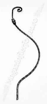 UNV60.3.5 Balustru balcon cu capatul forjat in forma de C+PAFTA SUDATA, H.900mm din 12x12mm amprentat