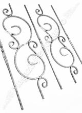 UNV70.37.2 Balustru in forma de "S" cu 4 C-uri cu H.900mm x L.260mm din 12x12mm amprentat