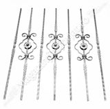 UNV70.64 Balustru din fier forjat model "OMEGA CU FLORI+SPIC" H.900mm L.155mm