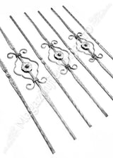 UNV70.64 Balustru din fier forjat model "OMEGA CU FLORI+SPIC" H.900mm L.155mm