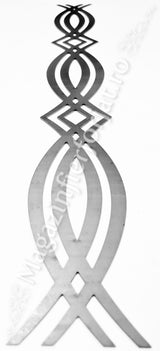 UNV94.17 Brâu decorativ din tabla debitata laser, model „FISH-LINE” 1000x120mm cu grosimea de 3mm