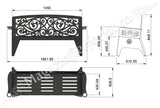 UNV94.18 BANCA de gradina cu lungimea șezutului de 1450mm din tabla debitata laser de 4mm sau 3mm NEVOPSITA