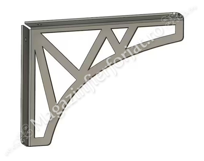 UNV94.25 Suport Raft model TRIUNGHIURI cu polita de 400mm din tabla de 3mm NEVOPSIT