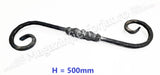 UNV70.34.1 Balustru in forma de S-cu-PAFTA din otel patrat amprentat 12x12mm H.900mm L.130mm