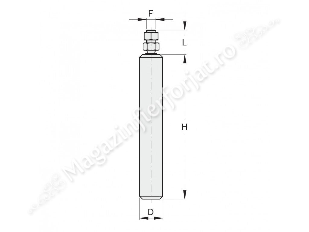 Rola FAC de ghidaj LUNGA din teflon alb D.40mm H.250mm pentru poarta culisanta cu arcada superioara semirotunda