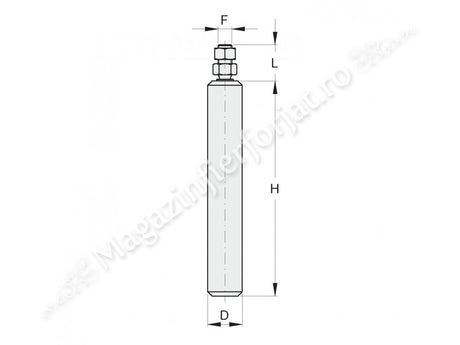 Rola FAC de ghidaj LUNGA din teflon alb D.40mm H.250mm pentru poarta culisanta cu arcada superioara semirotunda