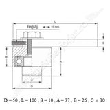 260.50 Pivot superior sudabil D.50mm cu rulment si gresor de la FAC Italia